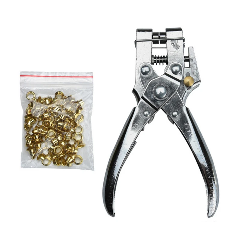 Leather Belt Hole Punch Plier Eyelet Puncher Household Leathercraft Plier Eyelet Puncher Revolve Portable Rivet Snap Tool