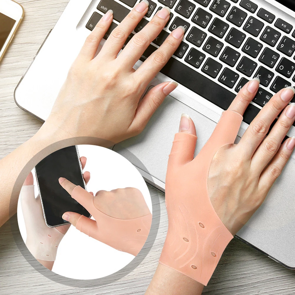 Thumb Wrist Support Brace with Gel Pad, Fingerless Arthritis Glove for Carpal Tunnel & Tendonitis- Waterproof Compression Sleeve