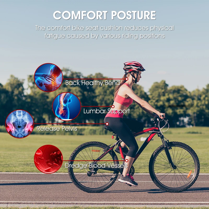 เบาะเจล3D หนาขนาดใหญ่เบาะฟองน้ำเบาะรองนั่งจักรยานเสือภูเขาเบาะรองนั่งสบาย
