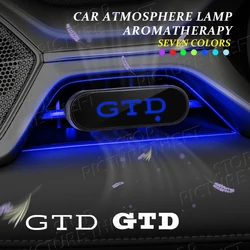 For GTD Logo Golf Polo Jetta Passat Tiguan Touareg Beetle Emblem Car Air Outlet Aromatherapy Atmosphere Light LED Air Freshener