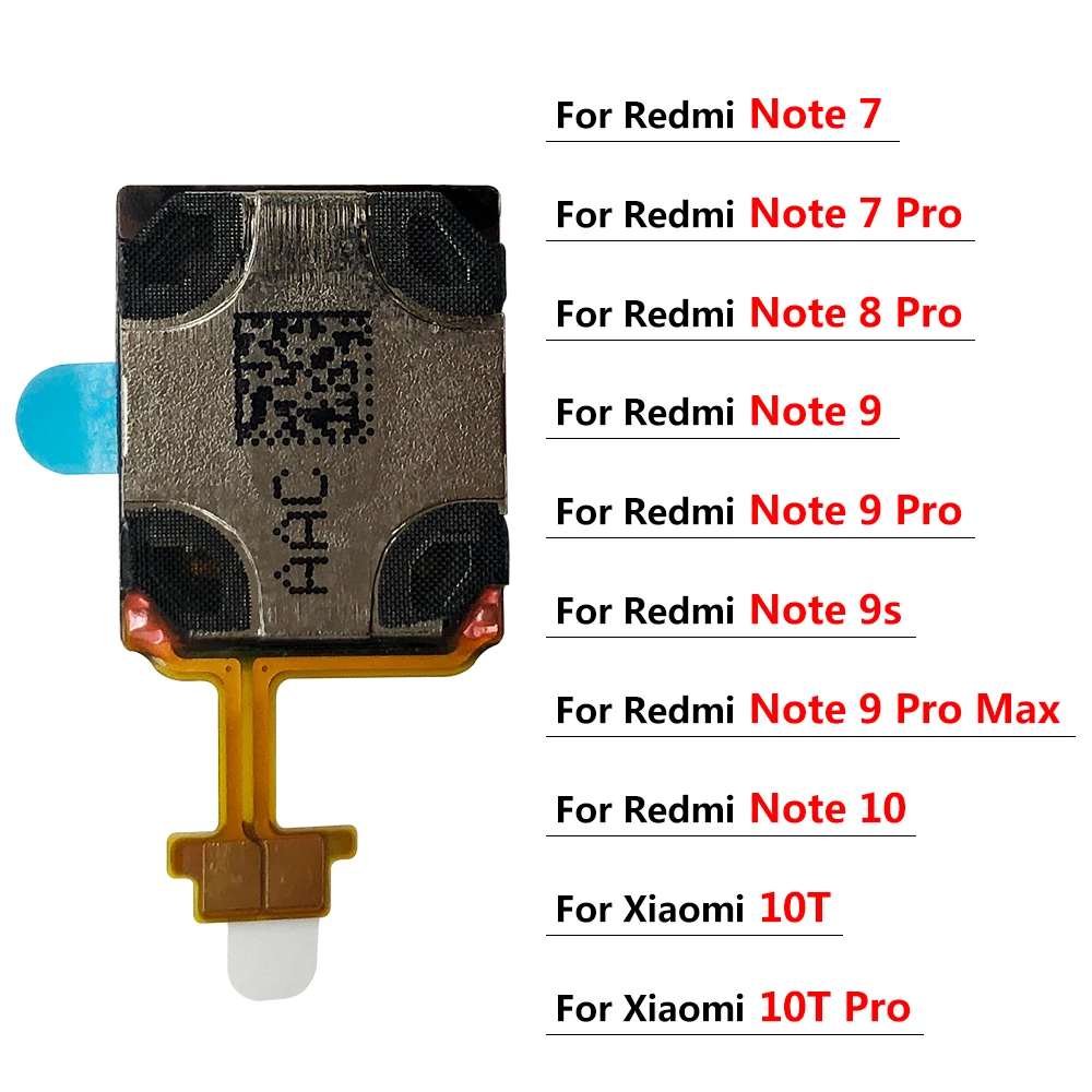 50Pcs For Mi 10T Redmi Note 7 8 9 Pro 9S Note 10 Pro Earpiece Ear Speaker Receiver Flex Cable Smartphone Replacement