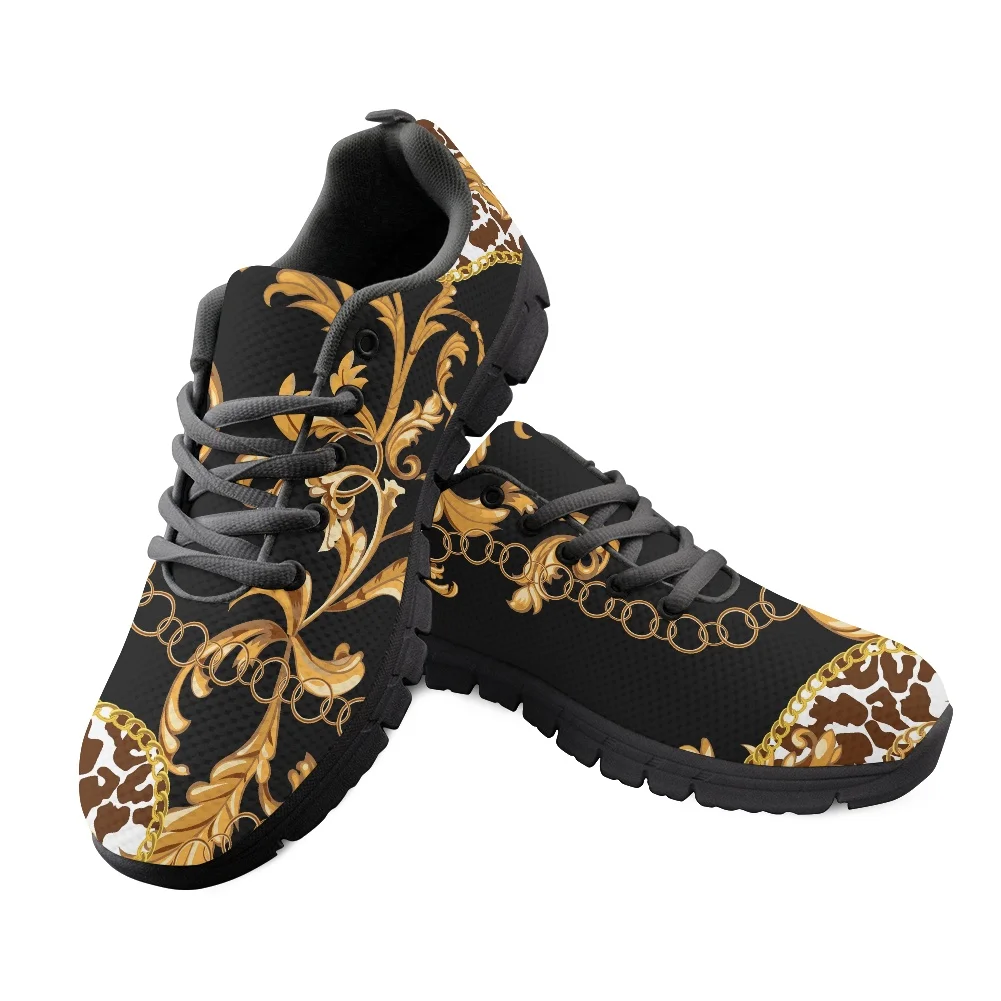 Breathable Shoes for Womens European Luxury Golden Star Baroque Flat Sneakers Retro Female Mesh Footwear Zapatillas Mujer