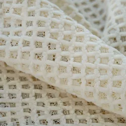 Small Square Embroidered Hollow-out Lace Fabric For Dress Clothing Designer Fabric By The Meter