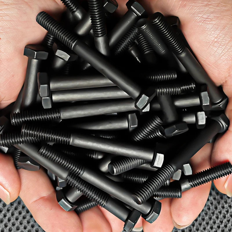 M4 M5 M6 M8 M10 M12 M14 M16 Half Tooth Black Grade 12.9 Steel External Hexagon Bolts Hex Head Screws
