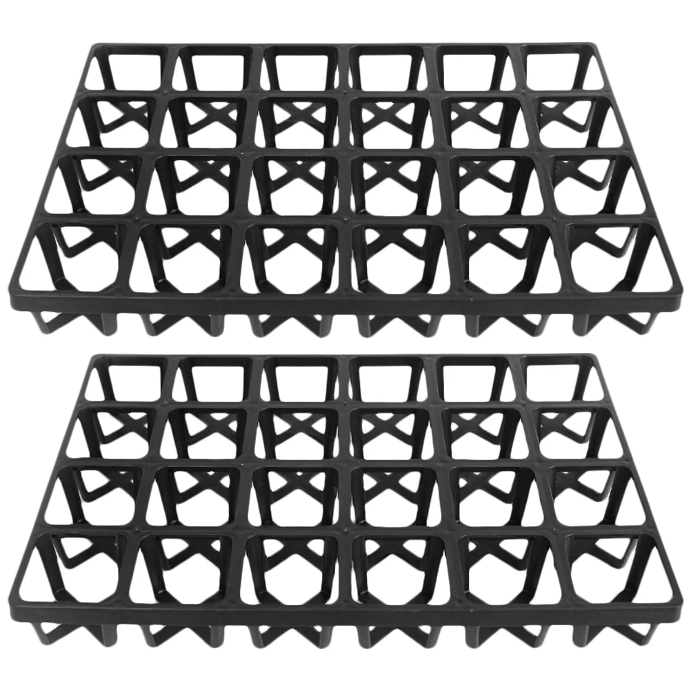 2 Stück Keimtablett-Racks, wiederverwendbarer Kunststoff-Pflanzgefäß für Sämlinge, schwarz, platzsparend, für Hausgarten, Gewächshaus, Starter