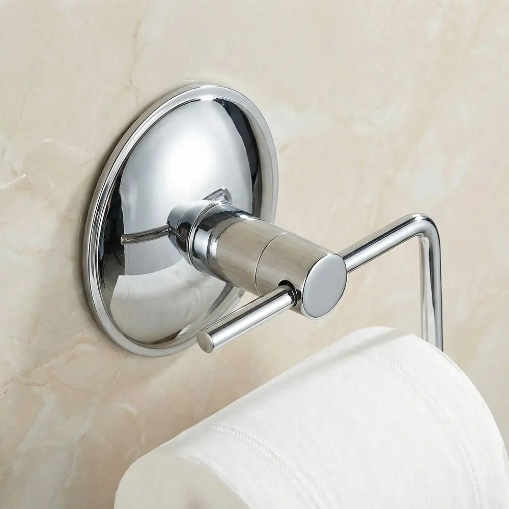 

Silver Suction Cup Roll Paper Holder Stainless Steel Rust Proof Toilet Paper Holder Easy Install Durable