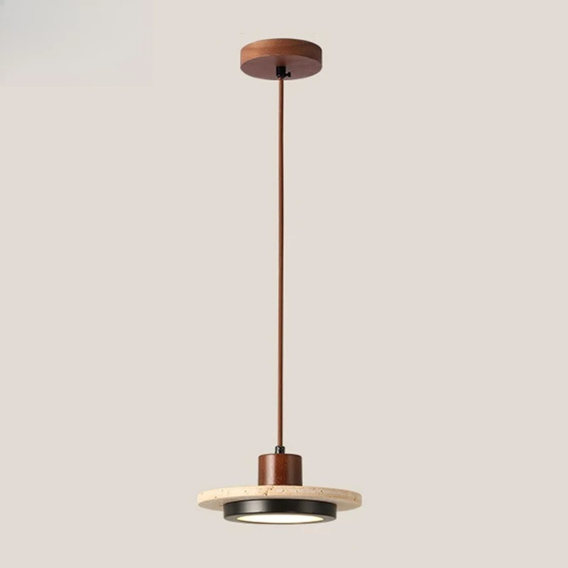 

New Travertine Wabi Sabi Pendant Light Mid Century Vintage Creative Hanging Lamp For Restaurant Bar Bedroom Study Bistro