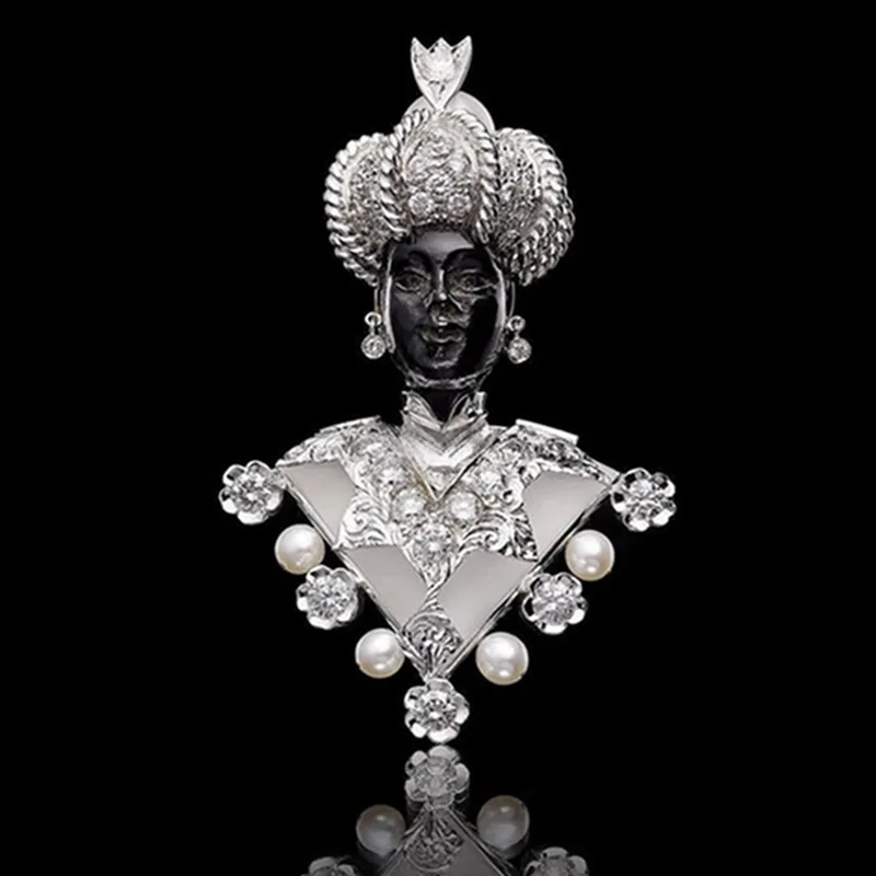

Accessories Europe and the United States vintage medieval black Moors ancient Egyptian small black brooch accessories