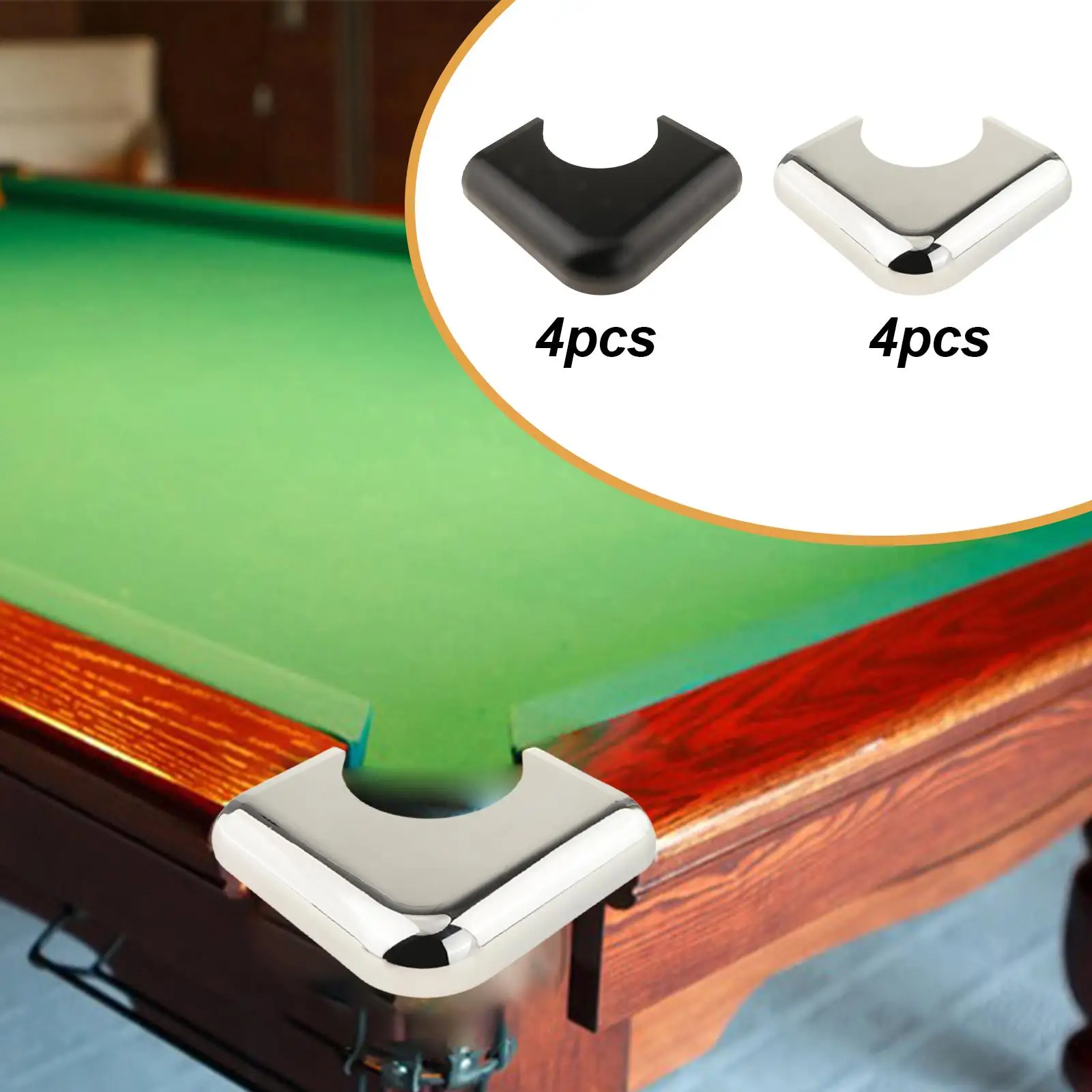 

Pool Table Corner Guard Set Heavy Duty Aluminum Alloy Edge Trim Plate for Billiard Table Repair Accessories