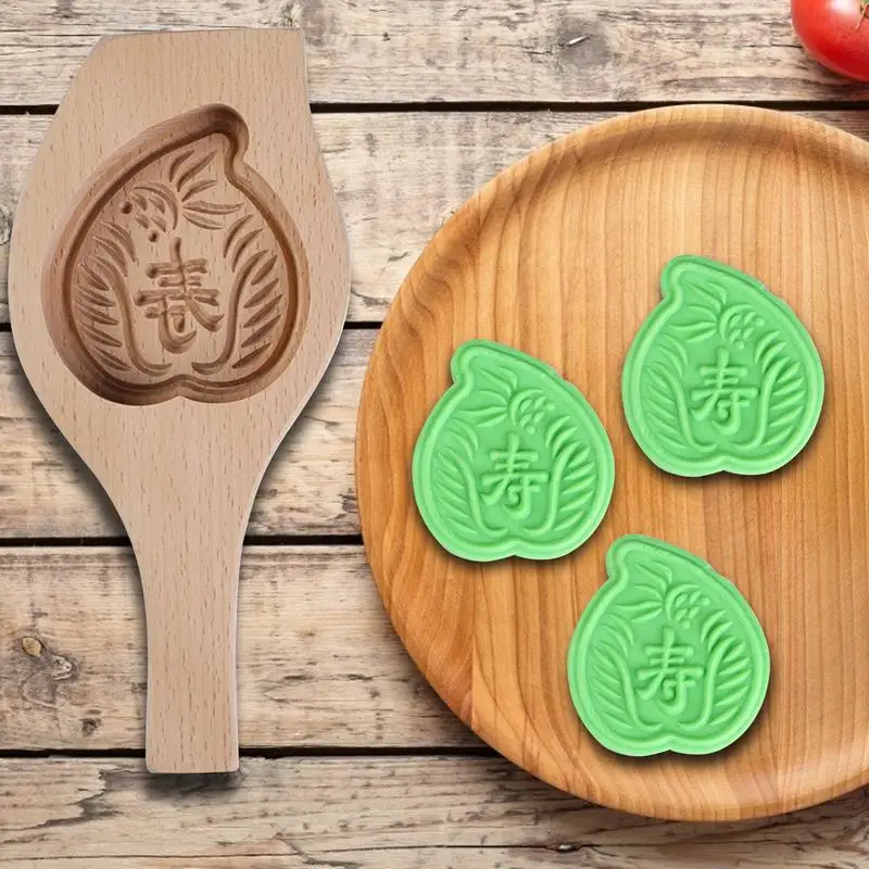 Wood Cookie Stamp Chinese Mooncake Mold Portable Handmade Baking Mold For Muffin Mooncake Cookie Biscuit Chocolate Pumpkin Pie