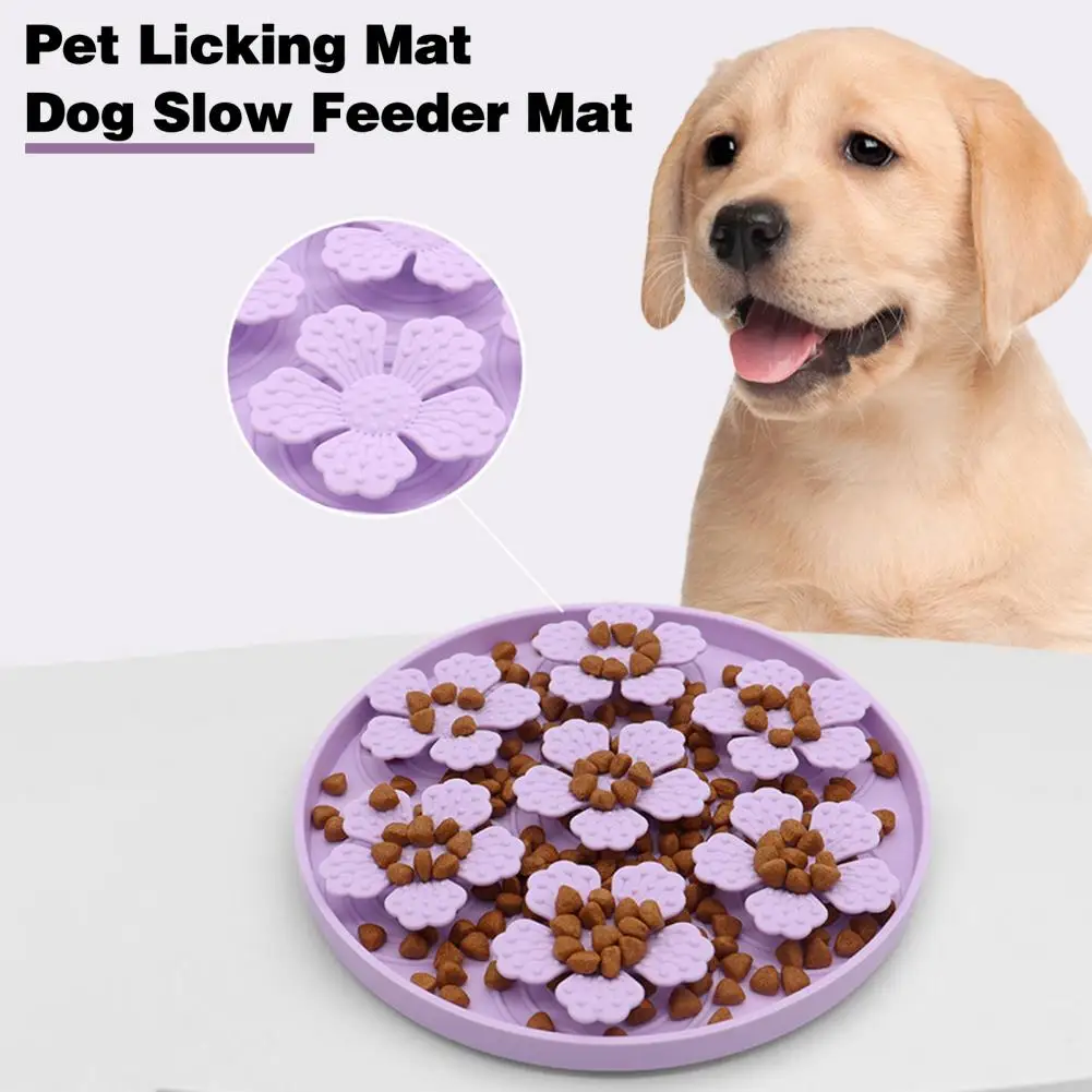 Slow Feeding Dog Bowl Dog Cat Licking Mat with Suction Cups for Mental Stimulation Boredom Reduction Silicone for Pets