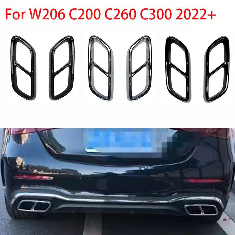 Yubao ABS Rear Exhaust Muffler Cover Frame Cover Trim Covers For Mercedes Benz W206 C200 C260 C300 2022+