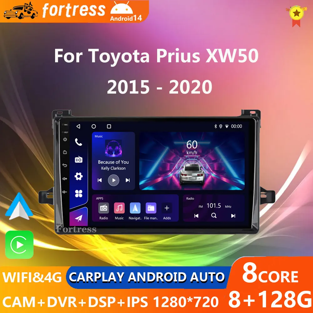 

Ainavi Android 12 Car Radio For Toyota Prius XW50 2015-2020 Stereo Carplay Auto GPS Navi Android Multimedia Player No 2Din DVD