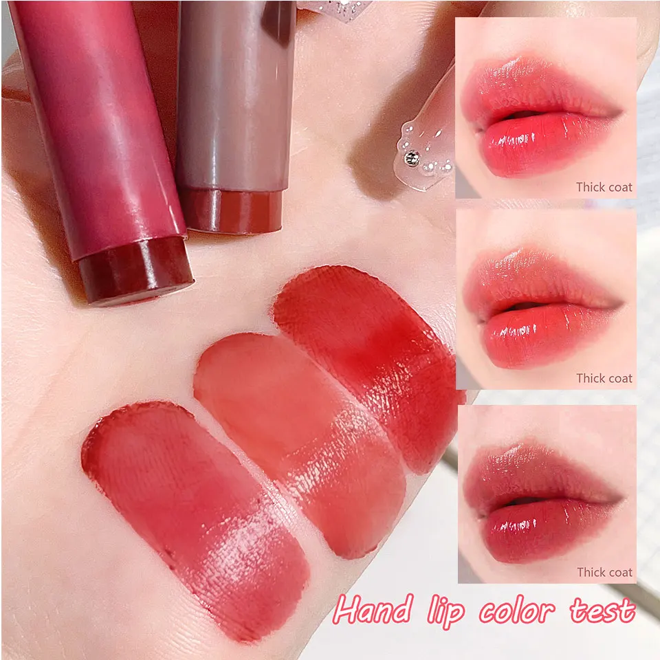 Dreifarbiges wasserleuchtendes Lippenstift-Set – Satin-Finish, rote, nackte, braune Lippenstifte, Mini-Lipgloss-Set für Lippen-Make-up. Volle Lippen