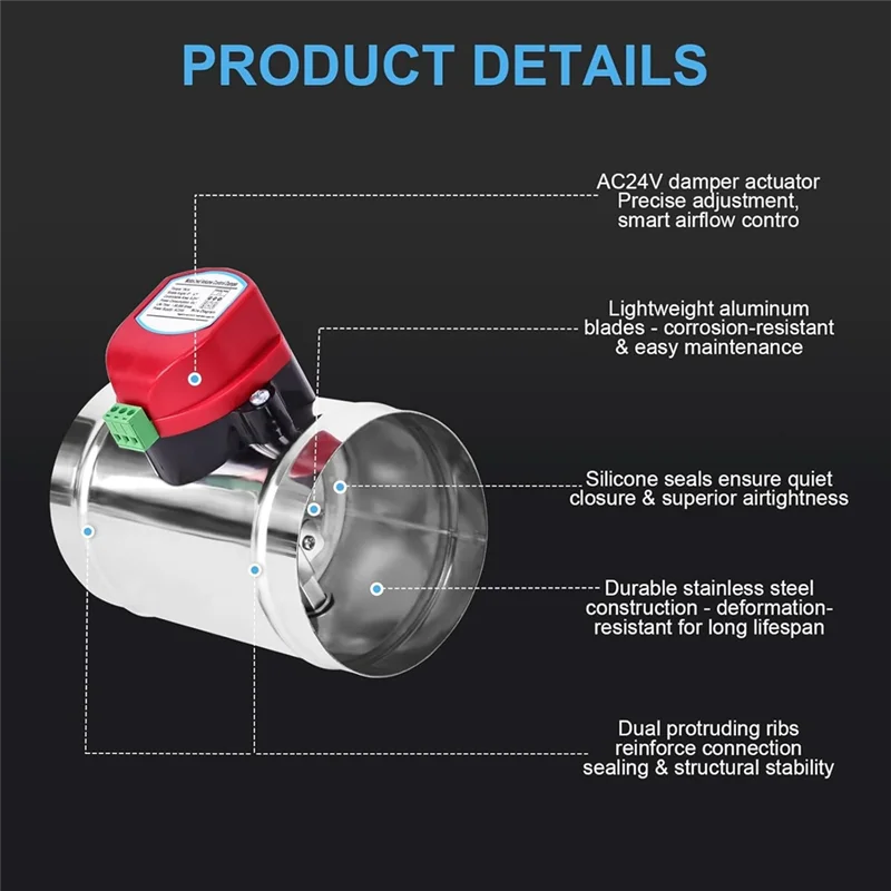 Peredam Udara Motor ABRB-4, Peredam Aliran Balik, Peredam Kontrol Aliran Udara Untuk Sistem HVAC