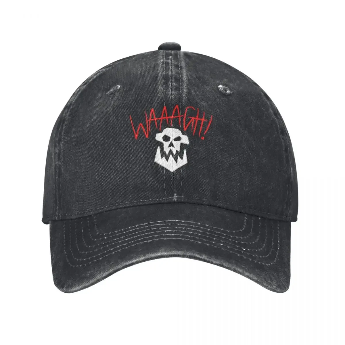 WAAAGH! Text with Skull (on black) Baseball Cap Hat Baseball Cap Brand Man cap Sunhat Golf Wear Men Women's