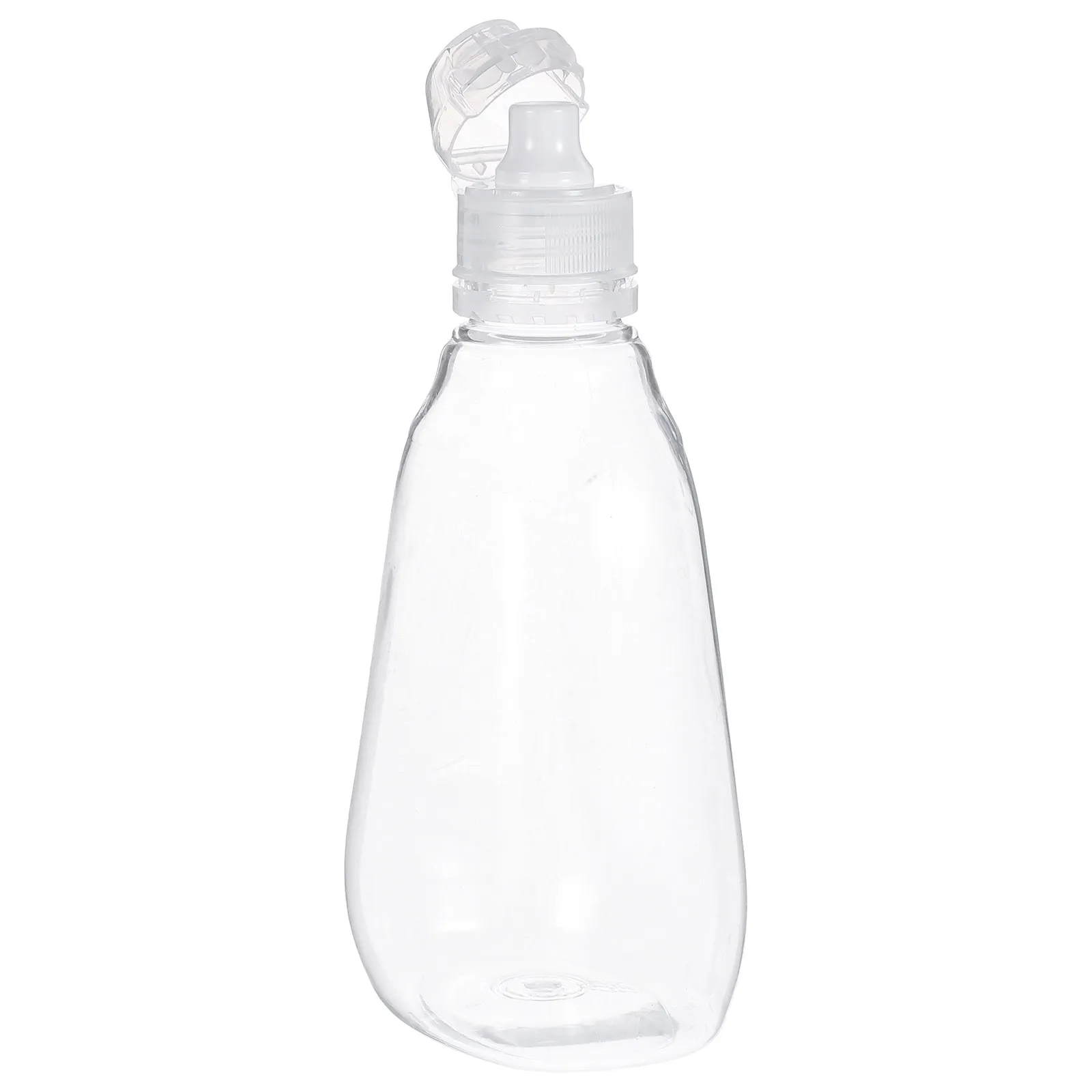 Botella exprimible para salsa de miel, condimentos, dispensador con tapa abatible de plástico transparente, portátil, ligero, para cocina, picnic, barbacoa, ensalada