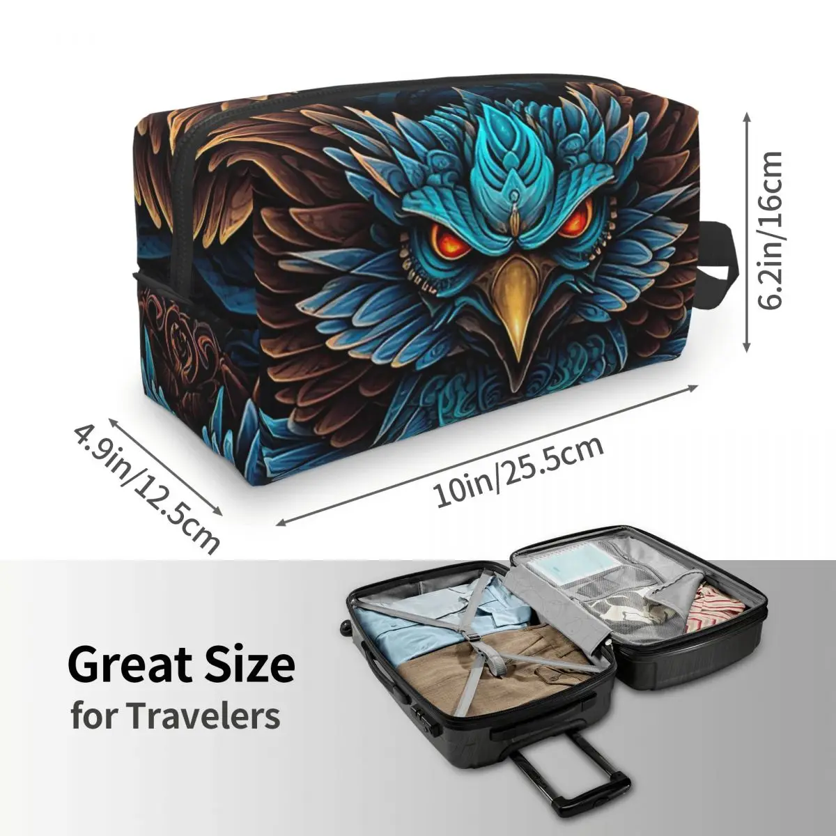 Fierce Eagle Makeup Bag Cosmetic Organizer Storage Dopp Kit Toiletry Cosmetic Bag for Women Beauty Travel Pencil Case