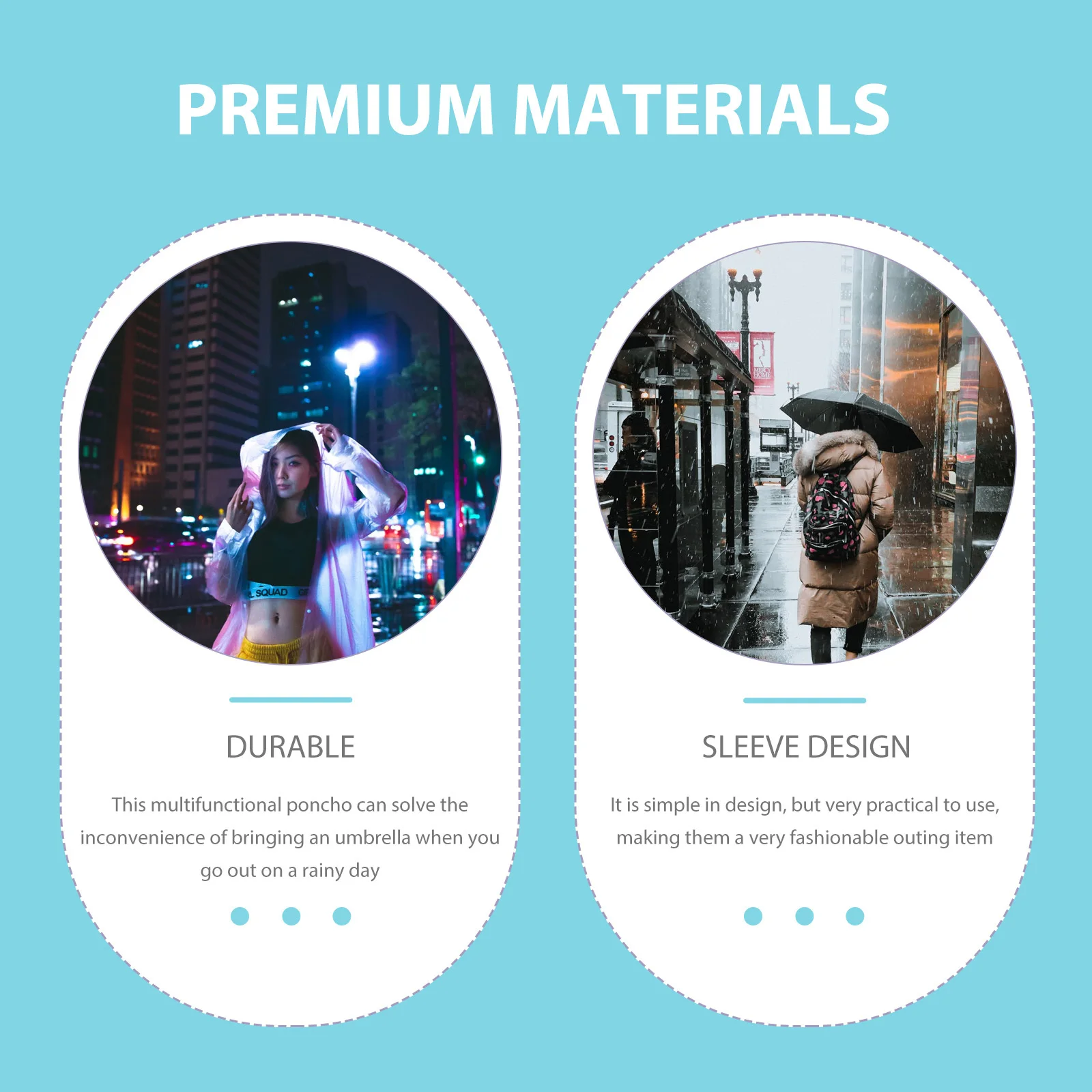 

Professional Women Raincoat Long Lightweight Eva Poncho Portable Travel Outdoor Rain Coat Convenient Rain Accessory