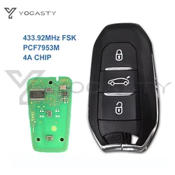 YOCASTY 3 Buttons Smart Car Key For Peugeot 208 301 3008 5008 Traveler Expert Citroen C3 C4 Keyless Go Car Key 433MHz 4A Chip