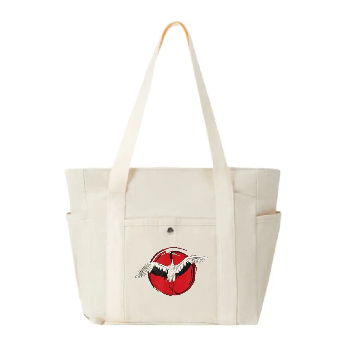 

Red - Crowned Crane Graphic Portable New Hand-held Tote Bag