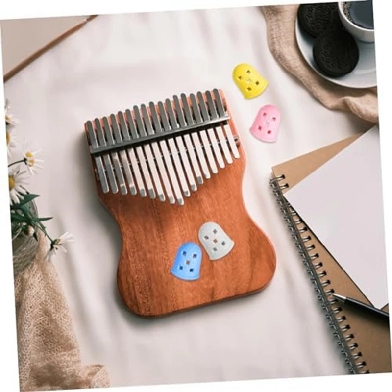 16 PCS Fingers Protectors,Kalimba Autoharp Silicone Finger Sleeve Random Color Silica Gel Finger Pain Relief