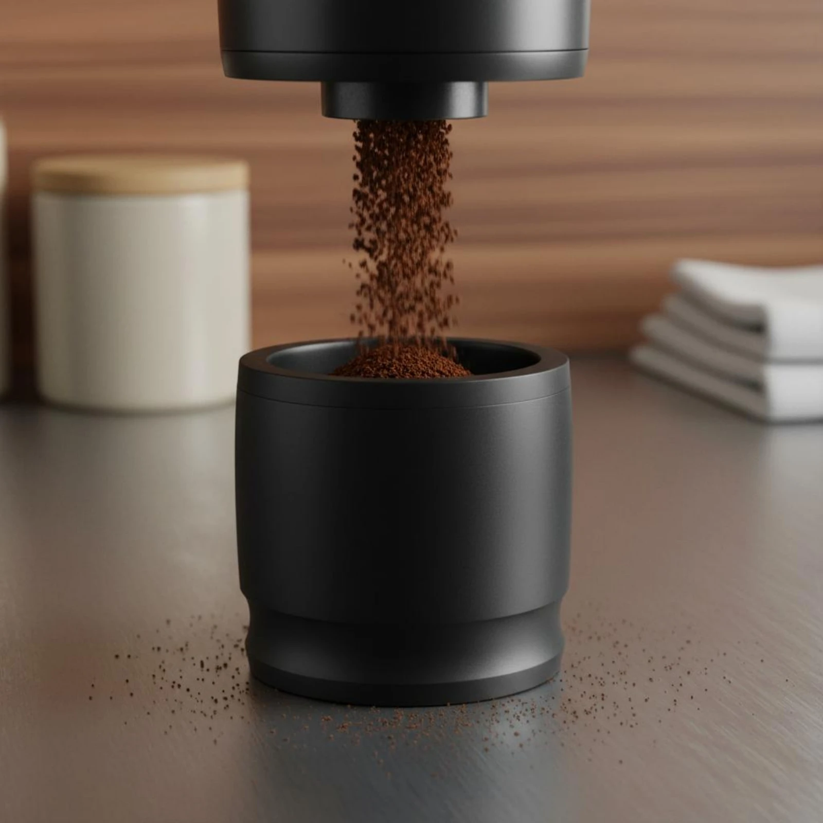 Portafilter Dosing Container With Lid 58mm Coffee Dosing Container Kitchen Gadget Prevents Mess Wide Mouth Design for Baristas