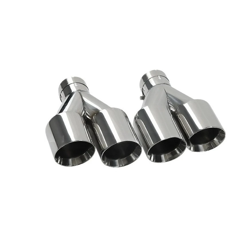 Exhaust Tip Car Modification Double Outlet Exhaust Pipe Nozzle Decorative Stainless Tail Pipe Muffler