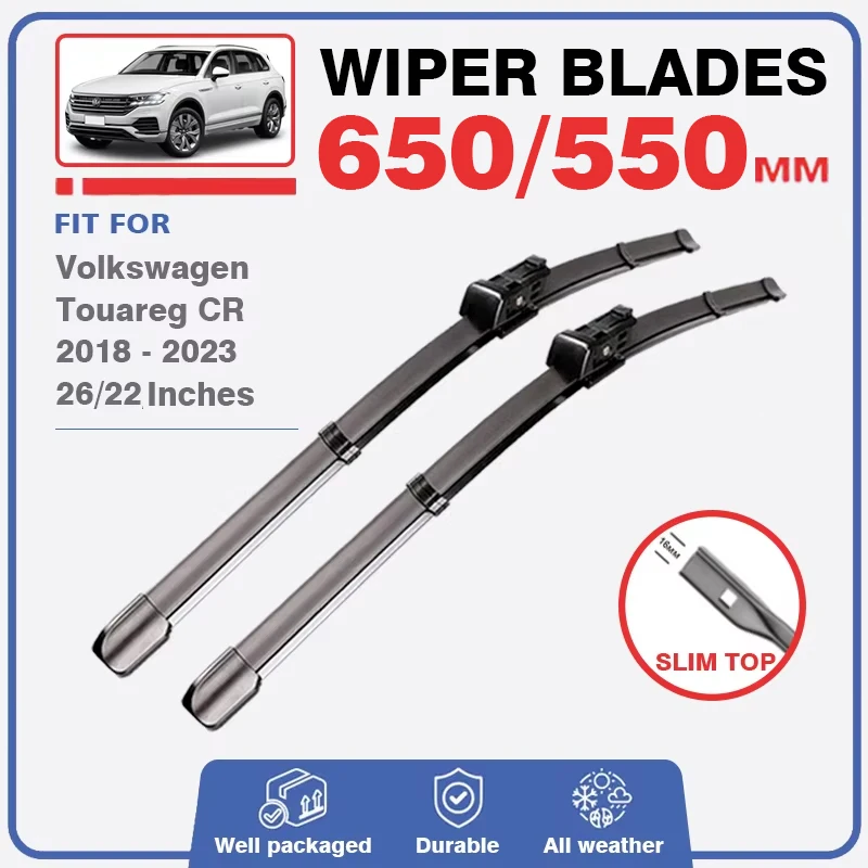 Wiper Blades For Volkswagen VW Touareg CR 2018 2019 2020 2021 2022 2023 CR7 Front Rear Windshield Washer Windscreen Accessories