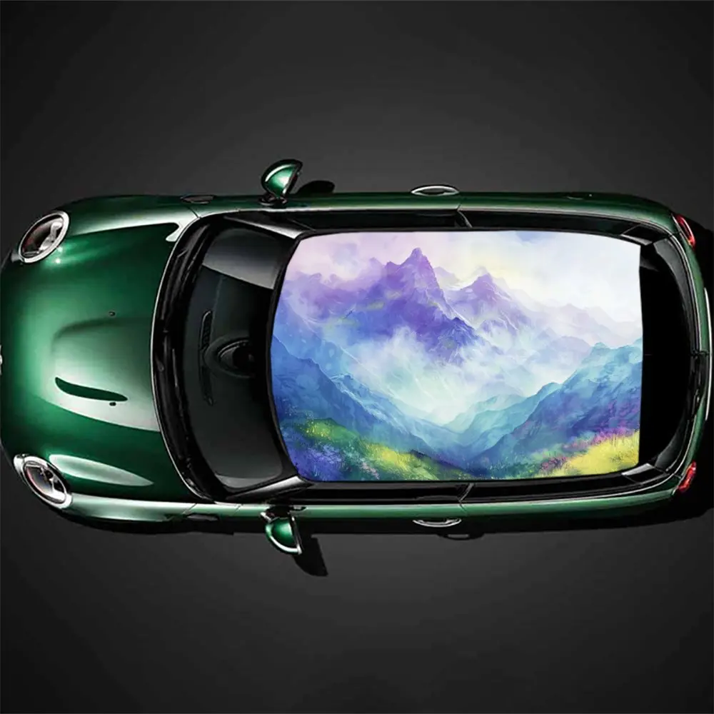 

Фэнтезийные облака и горы, подарок, сделай сам, автомобильные виниловые обертывания, премиальные наклейки на крышу автомобиля из ПВХ, наклейки для внедорожников и фургонов, простая установка