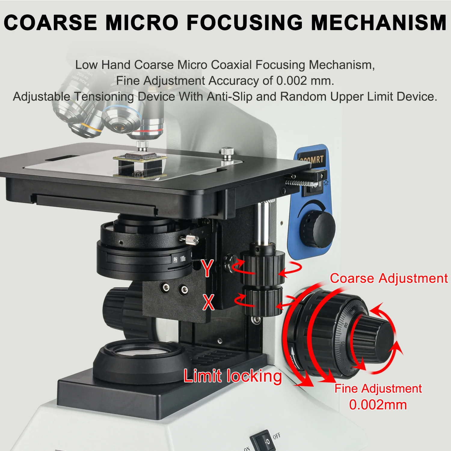 KOPPACE 50X-500X Trinocular Metallurgical Microscope Up and Down Lighting System Eyepiece PL10X