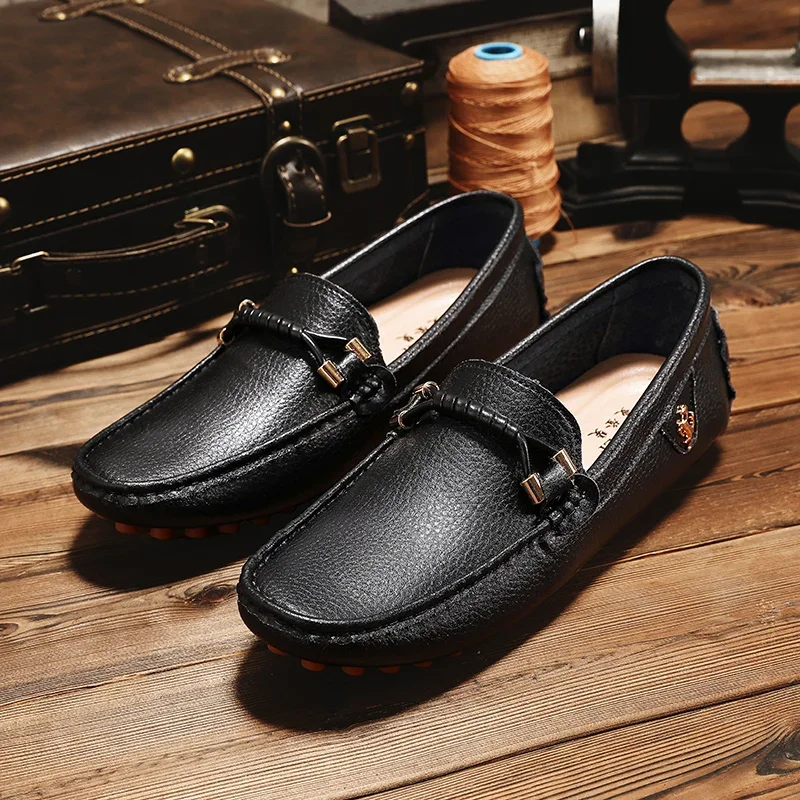 Große Größe 37-48 Leder-Loafer für Herren und Damen, Mokassins, modische, bequeme Herren-Freizeitschuhe, leichte Slip-on-Schuhe, flache Herrenschuhe
