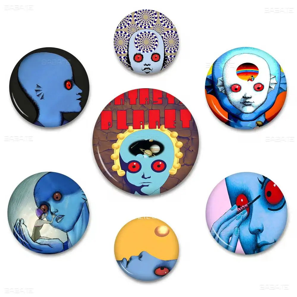 Fantastic Planet New Creative Pins Funny Round Snap-in Brooch Badge Backpack Hat Accessories Jewelry Gifts For Friend