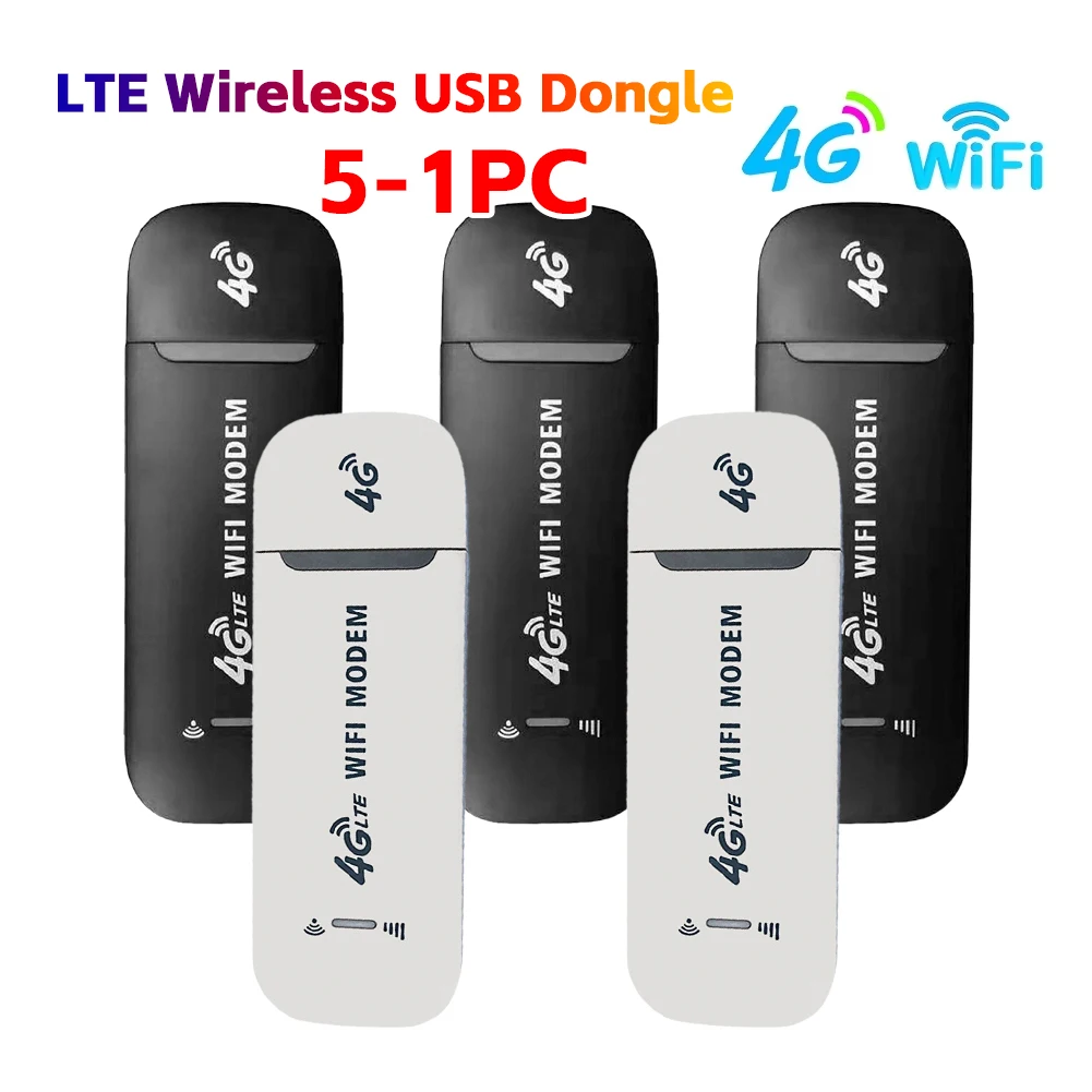 

5-1PC Wireless USB Dongle 150Mbps Modem Stick Replacement WiFi Adapter 4G Card Router for Laptop 4G LTE USB Modem Wi-Fi Router
