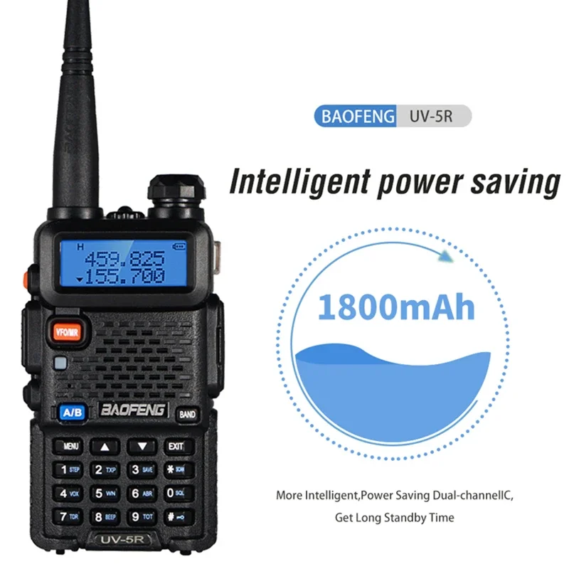 2 Stuks Echte 8W Baofeng Uv-5r Walkie Talkie High Power Draagbare Ham Cb Radio Uv 5r Dual Band Vhf/Uhf Fm Transceiver Tweeweg Radio