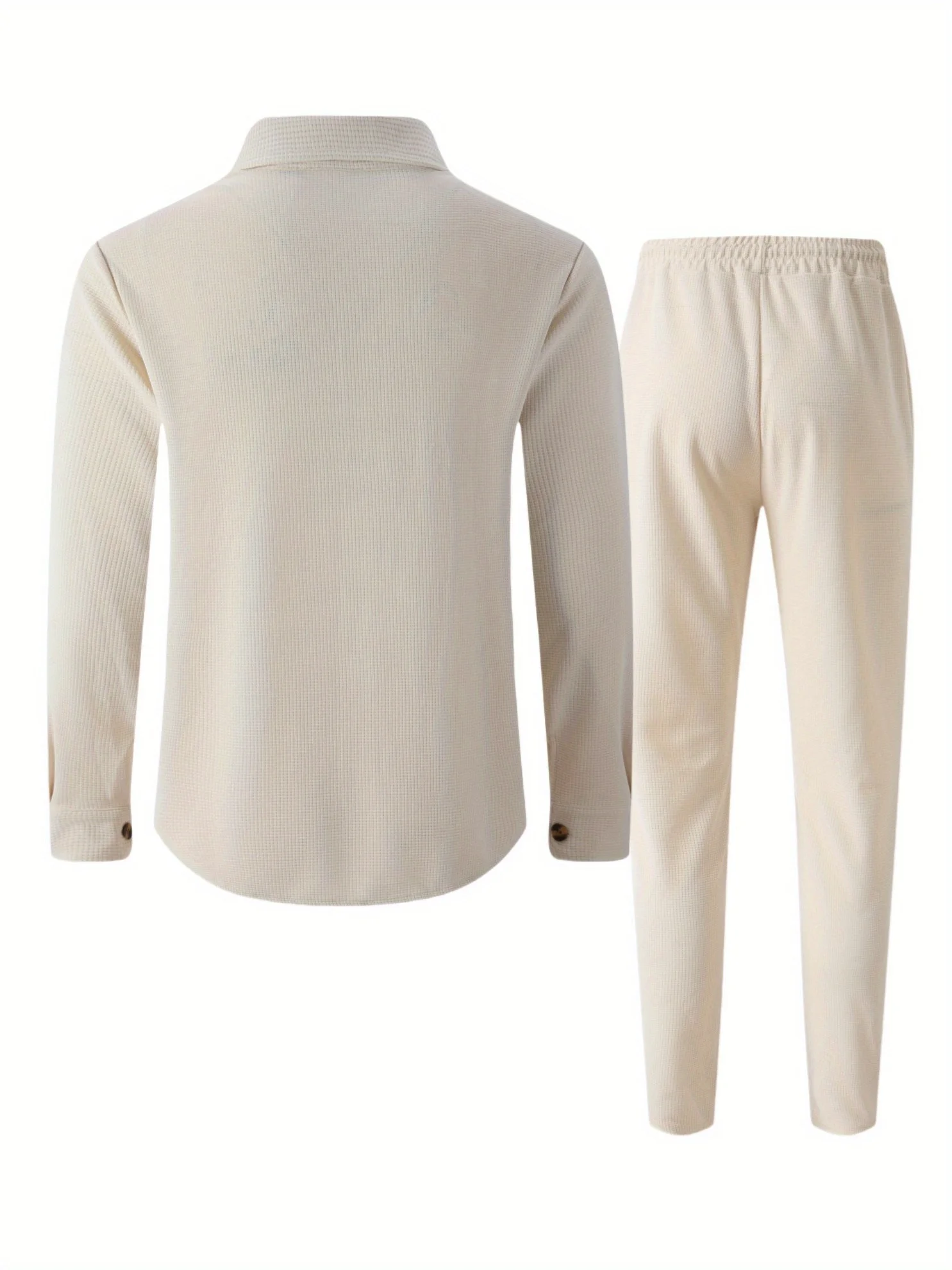 خريف جديد الهراء السراويل طويلة الأكمام قطعتين مجموعة بلون مزدوج جيب زر حتى سترة قميص مجموعة