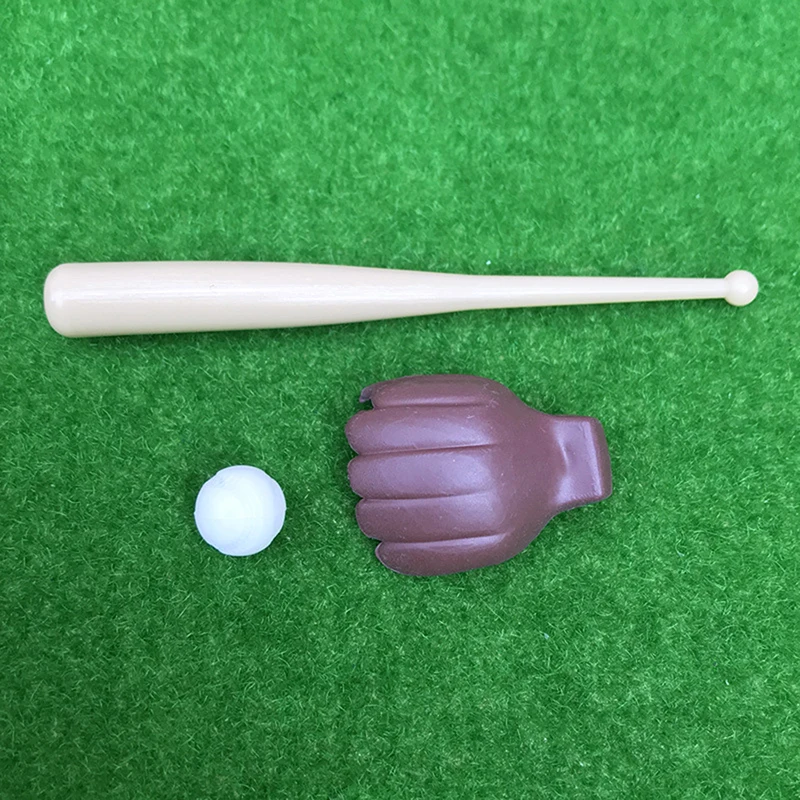 1:12 Dollhouse Miniature Baseball Set Bat Ball Glove Sport Game Living Room Garden Home Dollhouse Accessories  Decoration