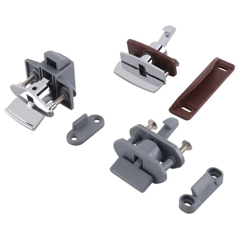 3PCS Car Push Lock RV Caravan Boat Motor Home Cabinet Drawer Latch Button Locks Keyless Door Lock Hardware