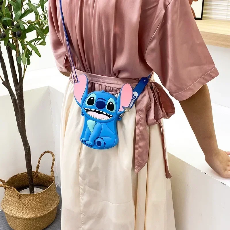 Funny 3D Stitch Silicone Purse Cartoon Disney Stitch Shoulder Bag Children Mini Storage Coin Crossbody Bag Kid Birthday Gift