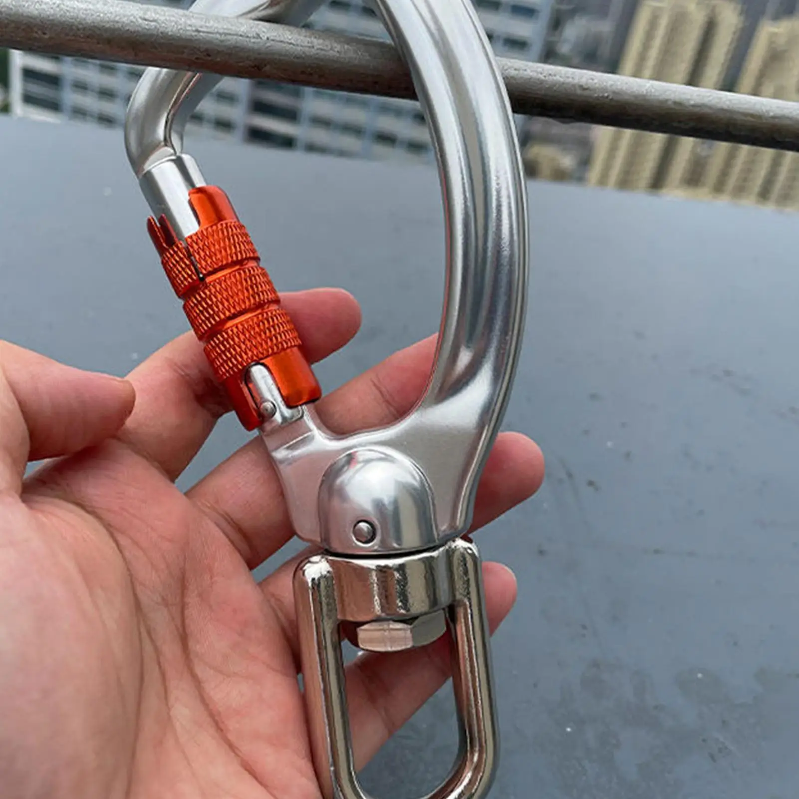 

Carabiner For Keys Aluminum 360 Degree Rotating Aluminum D Ring Shape Carabiner For Picnic Camping Hiking Backpacking Climbing