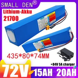 new 72v 20AH 15AH long lithium battery pack with built-in BMS 84V rechargeable batteries for bicycles, scooters, and motorcycles