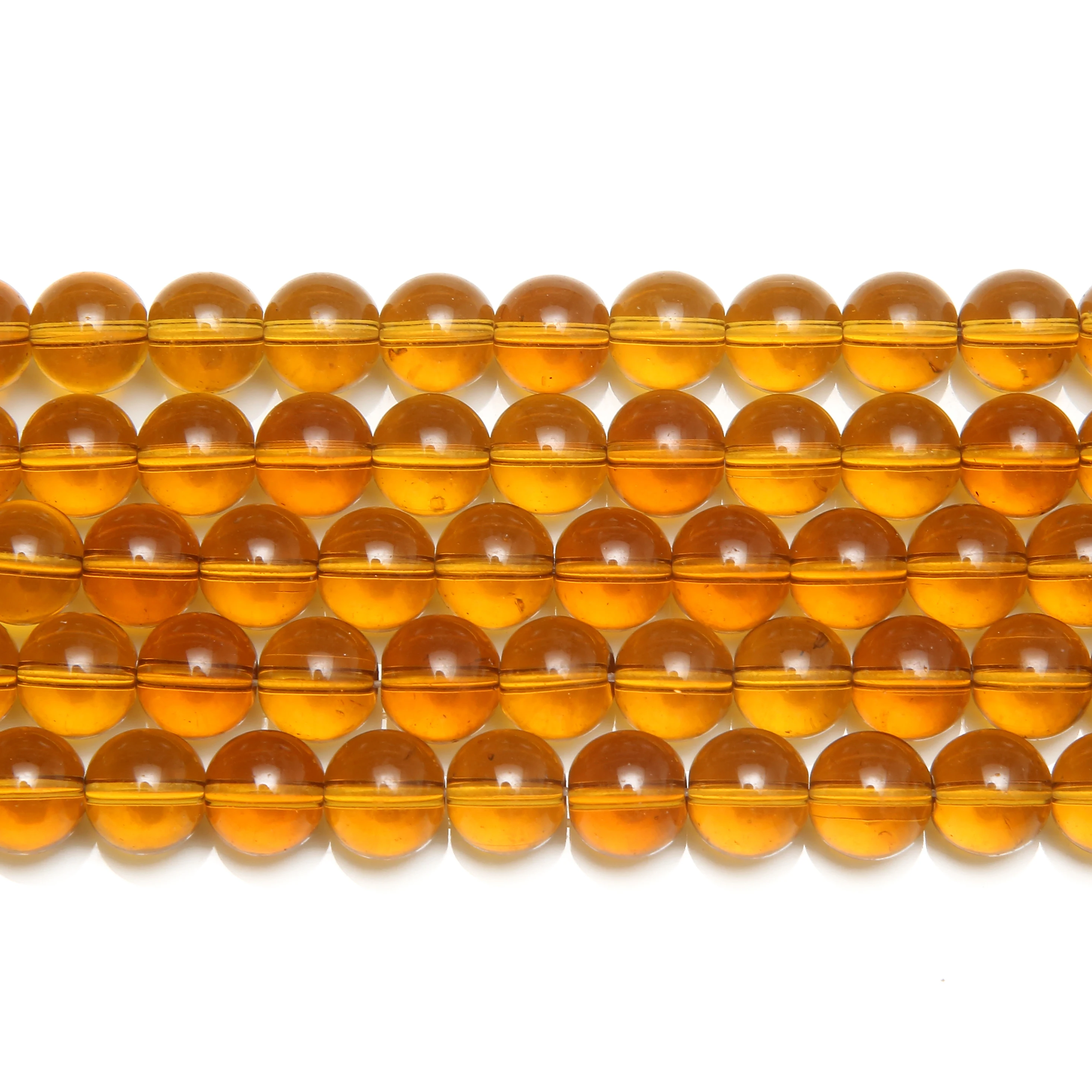 Glatte hellbraune Glasperlen, 38,1 cm Strang, 6, 8, 10, 12 mm, Auswahlgröße für die Schmuckherstellung – Detail 2