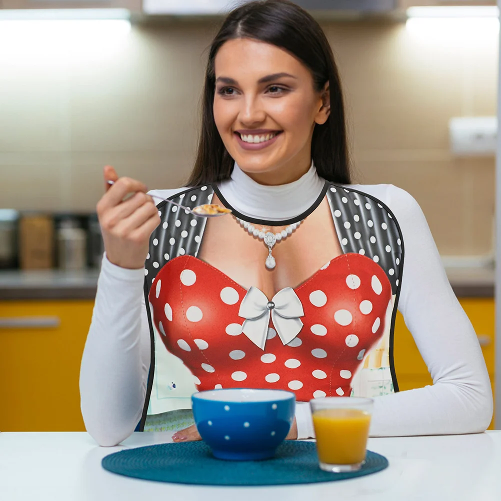 

2Pcs Skin-Friendly Creative Bibs Reusable Washable Adult Apron for Hot Pot Kitchen Party Prank Restaurant Protective Wear