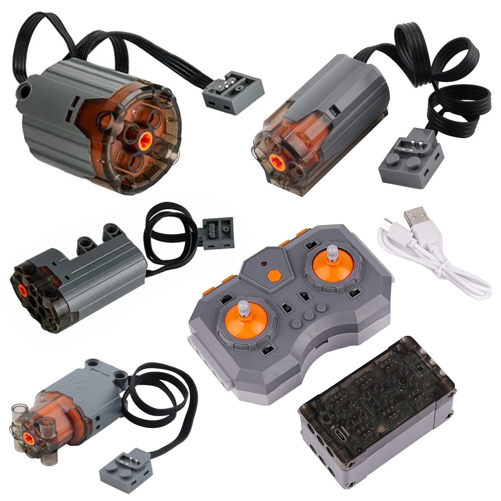 12-channel APP Lithium Battery Remote Control Building Blocks Set Parts M/L/XL/Servo Motor Power Function MOC Bricks DIY Toys