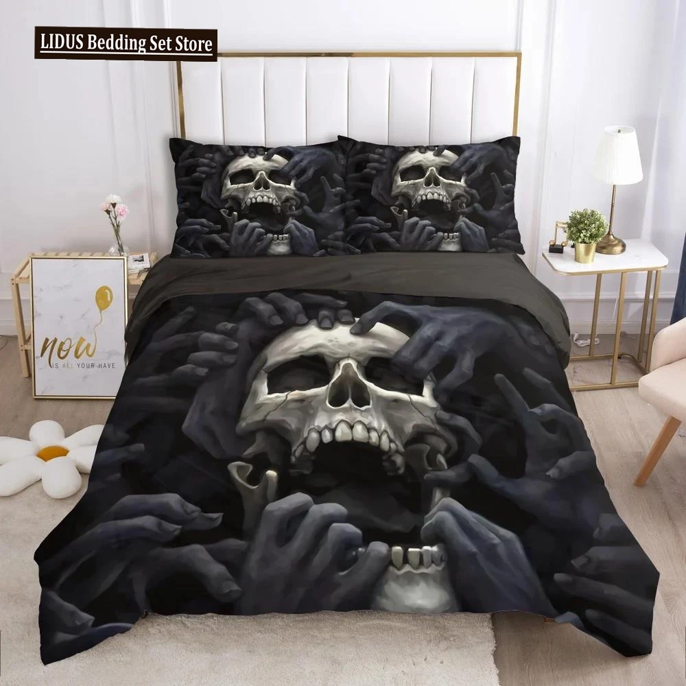 

Skull Deadpool Duvet Cover Set 240x220 200x200 Bedding Set Twin Queen King Double Bed Linens Quilt Cover Bedclothes Big Hand