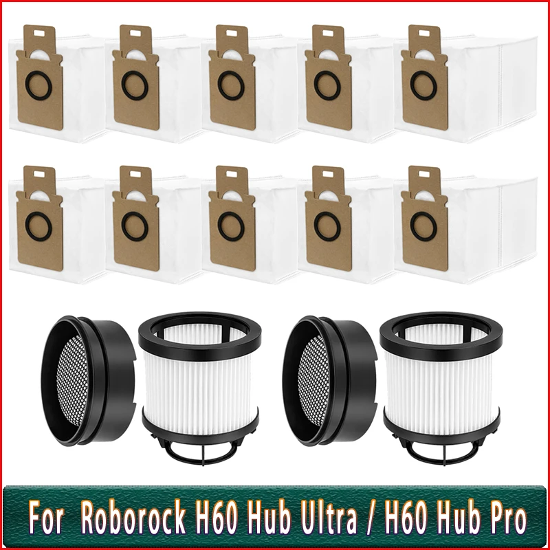 HEPA-Filter-Staubbeutel-Set für Roborock H50 Ultra / H60 HUB ULTRA / H60 Hub Pro Staubsauger Ersatz-Zubehör