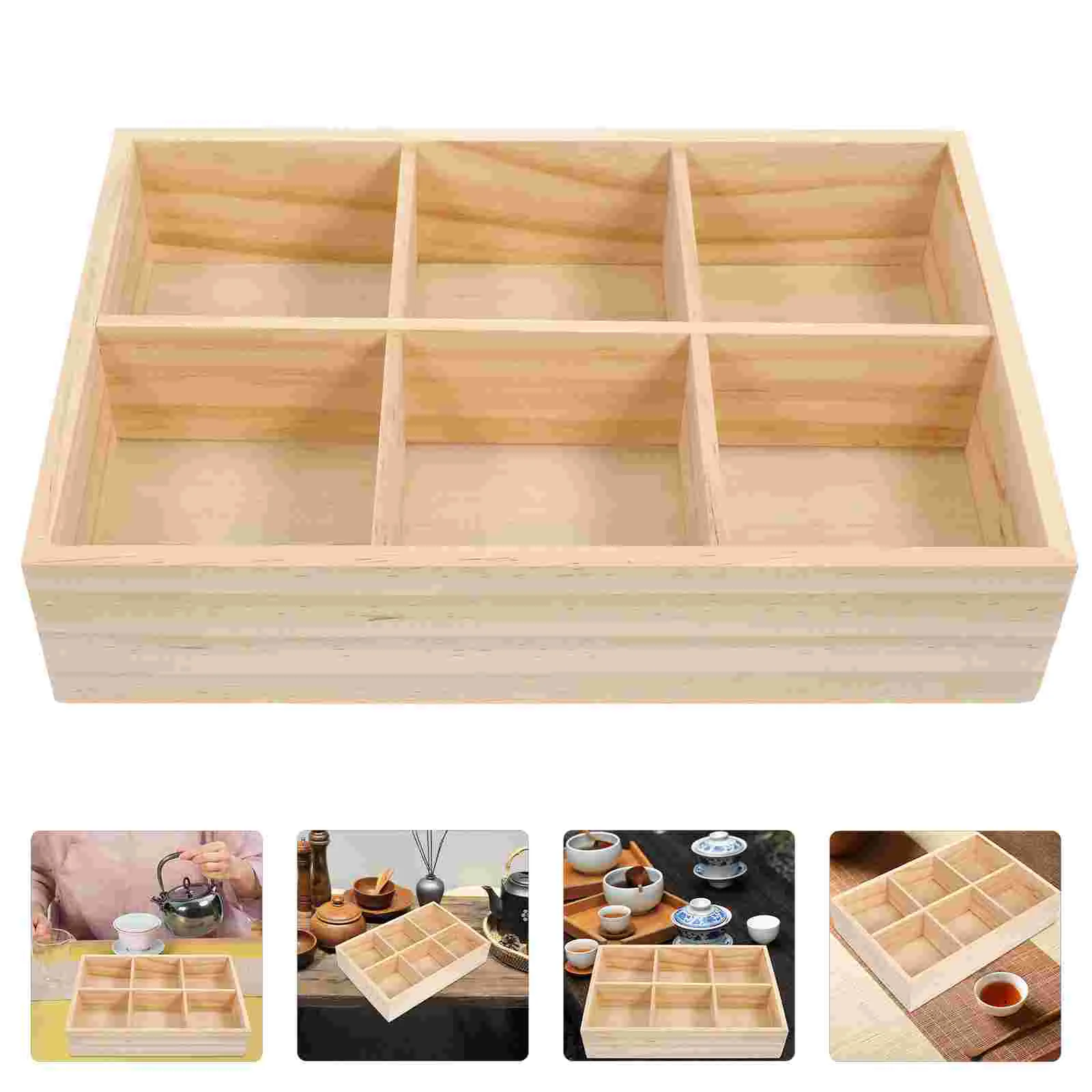 

Tea Bag Storage Box Sugar Packets for Coffee Trays Drawers Wood Organizer Holder Countertop Containers Bags