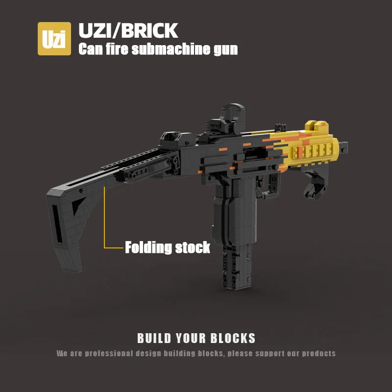 رشاش رشاش آلي UZI وحدات بناء رشاش MOC ، تقنية ، لعبة CSGO ، طوب بناء ، ألعاب ، هدية للصبيان الصغار ، #3