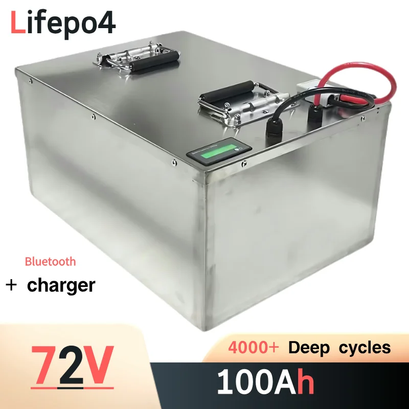 GLT 72V 100Ah LiFepo4 Battery pack with strong BMS for electric car low speed car + 87.6V 10A charger