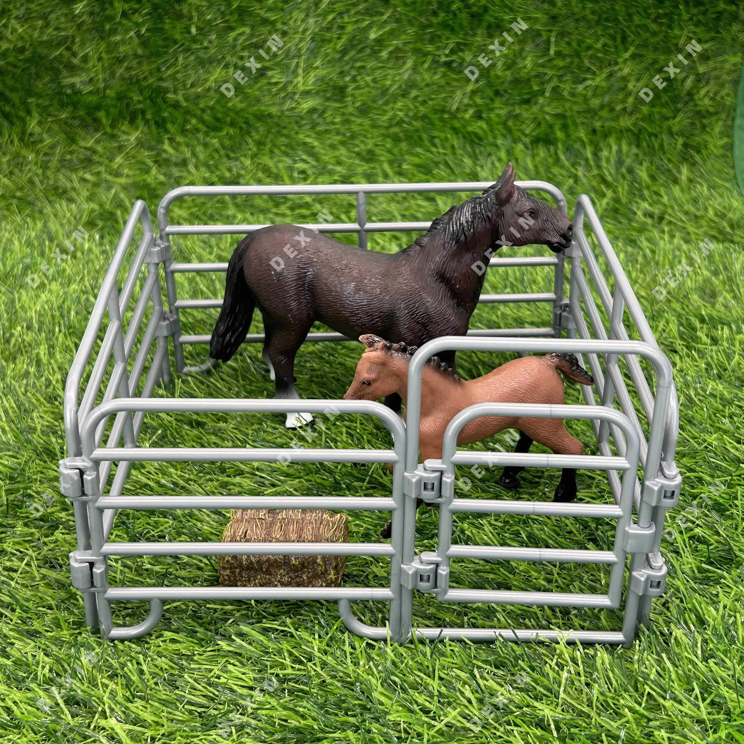 Pastoral scenery ranch horses cattle sheep fence trough scene movie static display animal figures holiday gifts children's toys